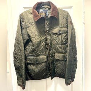 Ben Sherman Quilted Black Barn Chore Field Jacket Coat Mens M Corduroy Collar